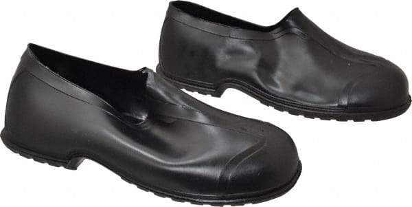 Dunlop Protective Footwear - Men's 12-13 Rain & Cold Resistant Overshoes - 4" High, Plain Toe, Nonslip & Cleated Sole, PVC Upper, Black - Americas Industrial Supply