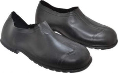 Dunlop Protective Footwear - Men's 14-15 Rain & Cold Resistant Overshoes - 4" High, Plain Toe, Nonslip & Cleated Sole, PVC Upper, Black - Americas Industrial Supply