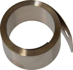 Gardner Spring - 0.012" Thick x 38" Long, 5 Lb Capacity Constant Force Spring - 0.81" Wide, 1.02" ID of Reflection, 1.84" Initial Extension, 0.187" End Hole Diam - Americas Industrial Supply