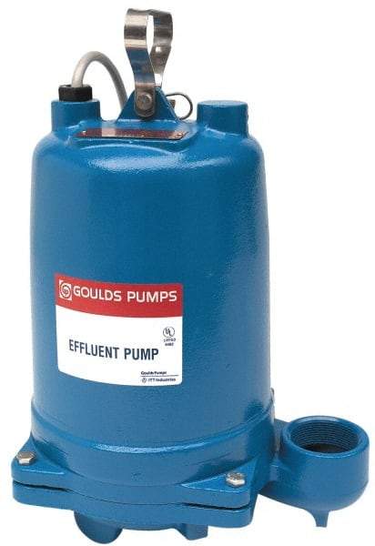 Goulds Pumps - 1-1/2 hp, 230 Amp Rating, 230 Volts, Nonautomatic Operation, Effluent Pump - 1 Phase, Cast Iron Housing - Americas Industrial Supply