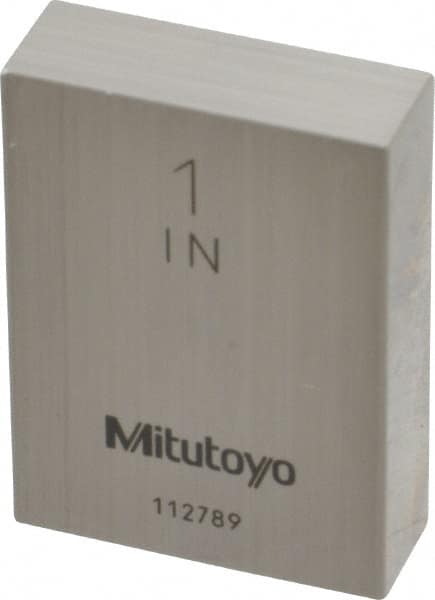 Mitutoyo - 1" Rectangular Steel Gage Block - Accuracy Grade 0, Includes Certificate of Inspection - Americas Industrial Supply