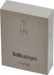 Mitutoyo - 1" Rectangular Steel Gage Block - Accuracy Grade 0, Includes Certificate of Inspection - Americas Industrial Supply