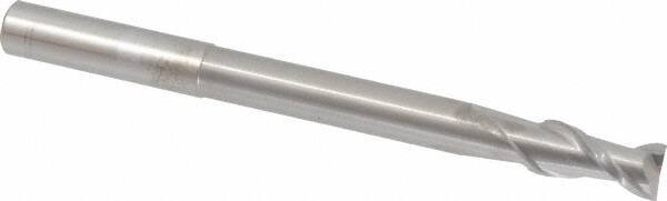 Accupro - 1/2", 1-1/8" LOC, 1/2" Shank Diam, 6" OAL, 2 Flute, Solid Carbide Square End Mill - Single End, Uncoated, Spiral Flute, 40° Helix, Centercutting, Right Hand Cut, Right Hand Flute - Americas Industrial Supply