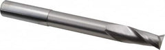 Accupro - 5/8", 1-1/4" LOC, 5/8" Shank Diam, 6" OAL, 2 Flute, Solid Carbide Square End Mill - Single End, Uncoated, Spiral Flute, 40° Helix, Centercutting, Right Hand Cut, Right Hand Flute - Americas Industrial Supply