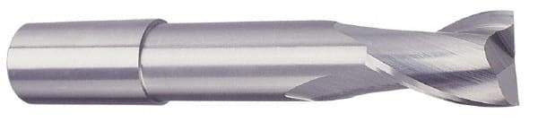 Accupro - 5/8", 1-1/4" LOC, 5/8" Shank Diam, 6" OAL, 2 Flute, Solid Carbide Square End Mill - Single End, AlTiN Finish, Spiral Flute, 40° Helix, Centercutting, Right Hand Cut, Right Hand Flute - Americas Industrial Supply