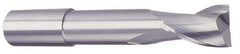 Accupro - 5/8", 1-1/4" LOC, 5/8" Shank Diam, 6" OAL, 2 Flute, Solid Carbide Square End Mill - Single End, AlTiN Finish, Spiral Flute, 40° Helix, Centercutting, Right Hand Cut, Right Hand Flute - Americas Industrial Supply
