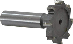 Made in USA - 1-3/8" Diam x 1/4" Face Width, Carbide-Tipped, 8 Teeth, Shank Connection Woodruff Keyseat Cutter - Uncoated, 2-1/4" OAL x 1/2" Shank, Straight Teeth, ANSI 811, Old Standard 22 - Americas Industrial Supply