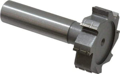 Made in USA - 1-3/8" Diam x 3/8" Face Width, Carbide-Tipped, 8 Teeth, Shank Connection Woodruff Keyseat Cutter - Uncoated, 2-3/8" OAL x 1/2" Shank, Straight Teeth, ANSI 1211, Old Standard F - Americas Industrial Supply