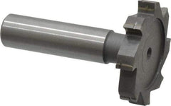 Made in USA - 1-1/2" Diam x 1/4" Face Width, Carbide-Tipped, 8 Teeth, Shank Connection Woodruff Keyseat Cutter - Uncoated, 2-1/4" OAL x 1/2" Shank, Straight Teeth, ANSI 812, Old Standard 24 - Americas Industrial Supply