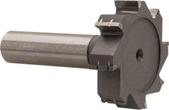 Made in USA - 1-1/2" Diam x 3/8" Face Width, Carbide-Tipped, 8 Teeth, Shank Connection Woodruff Keyseat Cutter - Uncoated, 2-3/8" OAL x 1/2" Shank, Straight Teeth, ANSI 1212, Old Standard G - Americas Industrial Supply