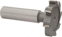 Made in USA - 1-3/8" Diam x 1/4" Face Width, Carbide-Tipped, 8 Teeth, Shank Connection Woodruff Keyseat Cutter - Uncoated, 2-1/4" OAL x 1/2" Shank, Staggered Teeth, ANSI 811, Old Standard 22 - Americas Industrial Supply