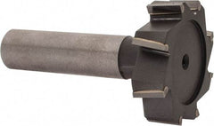 Made in USA - 1-3/8" Diam x 3/8" Face Width, Carbide-Tipped, 8 Teeth, Shank Connection Woodruff Keyseat Cutter - Uncoated, 2-3/8" OAL x 1/2" Shank, Staggered Teeth, ANSI 1211, Old Standard F - Americas Industrial Supply