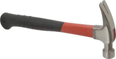 Plumb - 1 Lb Head, Straight Rip Claw Premium Plumb Hammer - 13" OAL, Smooth Face, Fiberglass Handle with Grip - Americas Industrial Supply