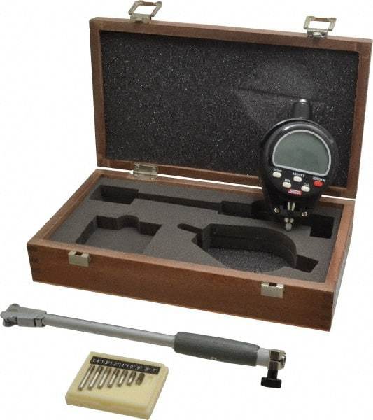 SPI - 0.7 to 1-1/2", 5" Deep, Electronic Bore Gage - Up to 0.00025" Accuracy, 0.001mm Resolution, Data Output, Includes Indicator - Americas Industrial Supply