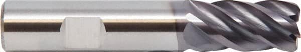 M.A. Ford - 1/4", 3/8" LOC, 1/4" Shank Diam, 2" OAL, 5 Flute, Solid Carbide Square End Mill - Single End, ALtima Finish, Spiral Flute, 38° Helix, Centercutting, Right Hand Cut, Right Hand Flute - Americas Industrial Supply