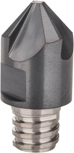 Iscar - MM ECF Grade IC908 Carbide Chamfer Milling Tip Insert - TiAlN Finish, 4 Flutes, 3/8" Cutting Diam, 0.15" Depth of Cut, 0.512" Extension - Americas Industrial Supply