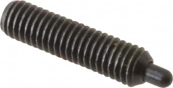 Gibraltar - M5 x 0.8, 19mm Thread Length, 3mm Plunger Projection, Steel Threaded Spring Plunger - 2.36mm Max Plunger Diam, 19mm Plunger Length, 2.89 Lb Init End Force, 11.02 Lb Final End Force, 2.5mm Hex - Americas Industrial Supply