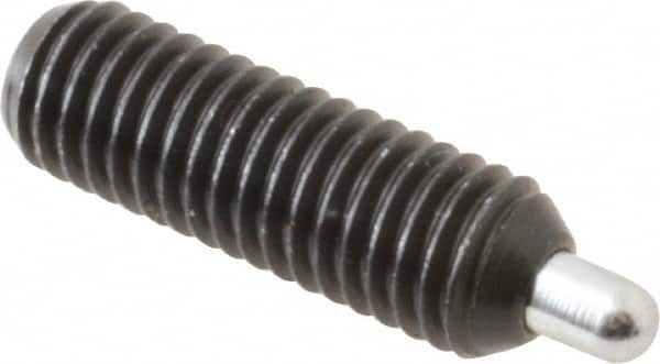 Gibraltar - M8 x 1.25, 25mm Thread Length, 5mm Plunger Projection, Steel Threaded Spring Plunger - 3.43mm Max Plunger Diam, 25mm Plunger Length, 1.5 Lb Init End Force, 4.48 Lb Final End Force, 4mm Hex - Americas Industrial Supply