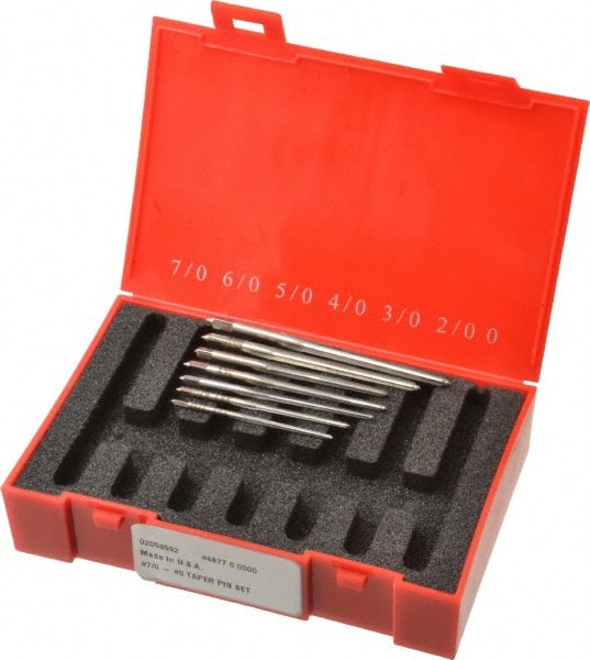 Made in USA - #0 to #7 Pin, Straight Shank, Taper Pin Reamer Set - Americas Industrial Supply