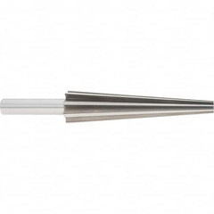 Alvord Polk - 1" Diam, 3/8" Small End Diam, 1/2" Diam Round Shank, 4-1/2" Flute, Repairman's Reamer - Americas Industrial Supply