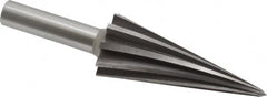 Alvord Polk - 1-1/4" Diam, 3/16" Small End Diam, 1/2" Diam Round Shank, 2-7/8" Flute, Repairman's Reamer - 1/8 to 1" Pipe Capacity, Spiral Flute, 5-3/64" OAL, Left Hand Spiral, Right Hand Cut, High Speed Steel - Americas Industrial Supply