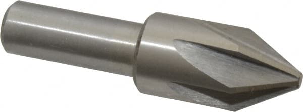Interstate - 3/4" Head Diam, 1/2" Shank Diam, 6 Flute 60° High Speed Steel Countersink - Americas Industrial Supply