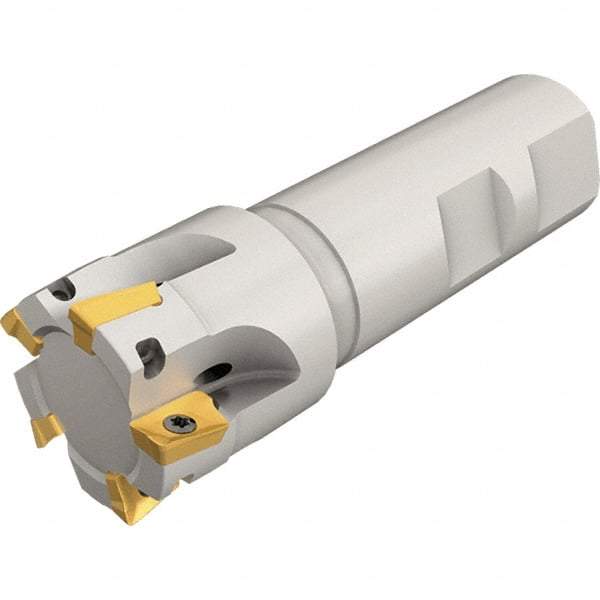 Iscar - 1" Cut Diam, 0.394" Max Depth of Cut, 5.4" OAL, Indexable Square Shoulder End Mill - R8 Taper Shank, 90° Lead Angle, Series Heli2000 - Americas Industrial Supply