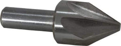 Interstate - 1" Head Diam, 1/2" Shank Diam, 6 Flute 60° High Speed Steel Countersink - Bright Finish, 2-3/4" OAL, Single End, Straight Shank, Right Hand Cut - Americas Industrial Supply