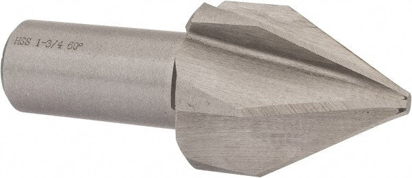 Interstate - 1-3/4" Head Diam, 1" Shank Diam, 6 Flute 60° High Speed Steel Countersink - Americas Industrial Supply