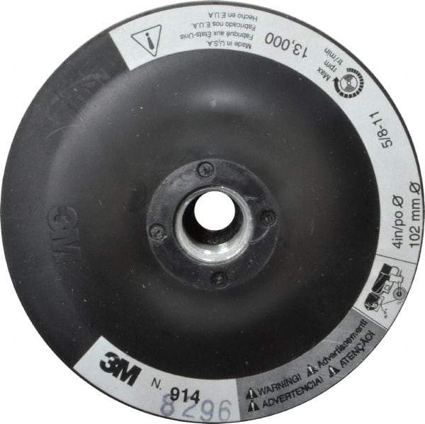 3M - 4" Diam Hook & Loop Disc Backing Pad - Firm Density, 13,000 RPM - Americas Industrial Supply