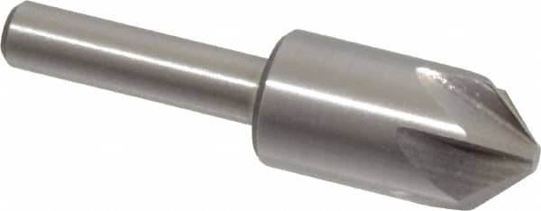 Interstate - 1/2" Head Diam, 1/4" Shank Diam, 6 Flute 90° High Speed Steel Countersink - Americas Industrial Supply