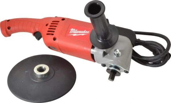 Milwaukee Tool - 7 to 9" Pad Diam, 1,750 RPM, Handheld Electric Polisher - 5/8-11" Spindle Thread, 11 Amps, 120 Volts - Americas Industrial Supply