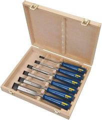 Irwin - 6 Piece Wood Chisel Set - 10-3/4" OAL, Sizes Included 1/4 to 1-1/4" - Americas Industrial Supply