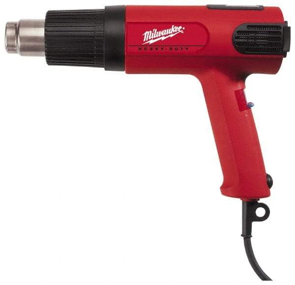 Milwaukee Tool - 90 to 1,100°F Heat Setting, 7 to 16 CFM Air Flow, Heat Gun - 120 Volts, 12.5 Amps, 1,500 Watts, 11.5' Cord Length - Americas Industrial Supply