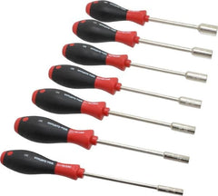 Wiha - 7 Piece 3/16 to 1/2" Nutdriver Set - Solid Shaft, Cushion Grip Handle - Americas Industrial Supply