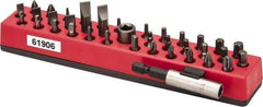 Proto - 38 Piece, Screwdriver Insert Bit Set - #0, #1, #2, #3 & Reduced Dia: #2 Phillips, T6 to T40 Torx, #1 & #2 Pozidriv, #0, #1, #2 & #3 Square Recess, 4F-5R, 6F-8R, 8F-10R, 10F-12R, 12F-14R & 14F-16R Slotted - Americas Industrial Supply