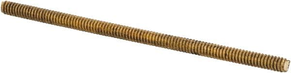 Value Collection - #6-32 3" OAL Fully Threaded Stud - Brass, Plain Finish - Americas Industrial Supply