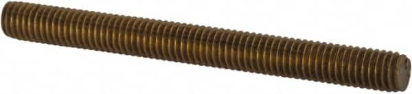 Value Collection - #10-32 2" OAL Fully Threaded Stud - Brass, Plain Finish - Americas Industrial Supply