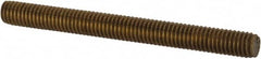 Value Collection - #10-32 2" OAL Fully Threaded Stud - Brass, Plain Finish - Americas Industrial Supply