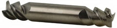 Accupro - 1/8", 1/4" LOC, 1/8" Shank Diam, 1-1/2" OAL, 3 Flute, Solid Carbide Square End Mill - Double End, Uncoated, Spiral Flute, 60° Helix, Centercutting, Right Hand Cut, Right Hand Flute - Americas Industrial Supply