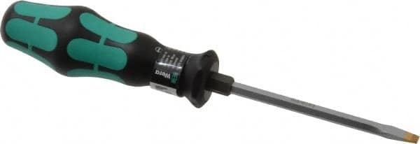 Wera - Slip Stop Slotted Screwdriver - Hexagon Shank, Ergonomic Handle - Americas Industrial Supply