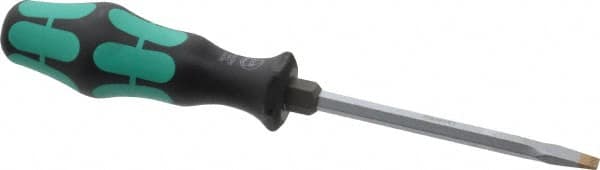 Wera - Slip Stop Slotted Screwdriver - Hexagon Shank, Ergonomic Handle - Americas Industrial Supply