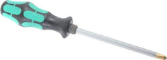 Wera - #3, 10-1/4" OAL, Standard Phillips Screwdriver - 6" Blade Length, Hexagon Shank, Ergonomic Handle - Americas Industrial Supply