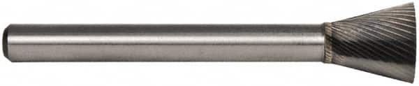 M.A. Ford - 1/4" Cut Diam, 1/8" Shank Diam, Backtaper Head Double Cut Burr - Carbide, End Cut End, 1/4" LOC, 1-3/4" OAL - Americas Industrial Supply