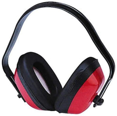 PRO-SAFE - Three Position Black & Red PVC Leather Cushion Earmuffs - 15 NRR Rating, Adjustable Headband - Americas Industrial Supply