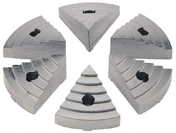 Value Collection - 6" Chuck Capacity, JF Attachment, Round Soft Lathe Chuck Jaw - 8 Jaws, Steel, 60mm Long x 18.4mm High - Americas Industrial Supply