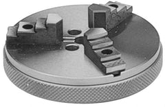 Value Collection - 3 Jaws, 2.75" Diam, Self Centering Manual Lathe Chuck - Plain Back Mount Spindle, Reversible, 5/16" Through Hole Diam, Forged Steel - Americas Industrial Supply