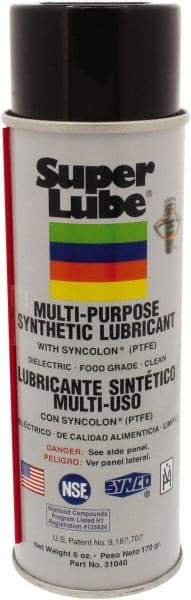Synco Chemical - 6 oz Aerosol Synthetic General Purpose Grease - Translucent White, Food Grade, 450°F Max Temp, NLGIG 2, - Americas Industrial Supply