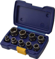 Irwin Hanson - 9 Piece Bolt Extractor Set - 3/8" Drive, Molded Plastic Case - Americas Industrial Supply