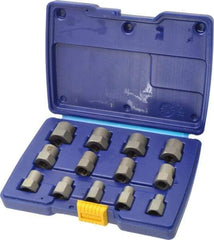 Irwin Hanson - 13 Piece Bolt Extractor Set - 3/8" Drive, Molded Plastic Case - Americas Industrial Supply